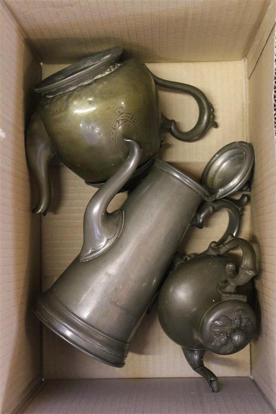 3 Pewter pots